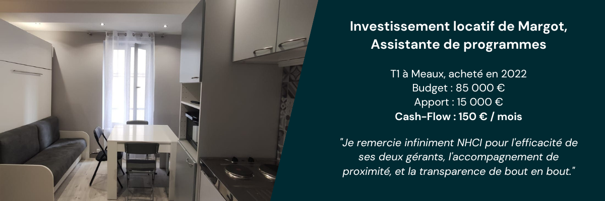 llustration investissement locatif de Margot - Cash-flow de 150 € par mois